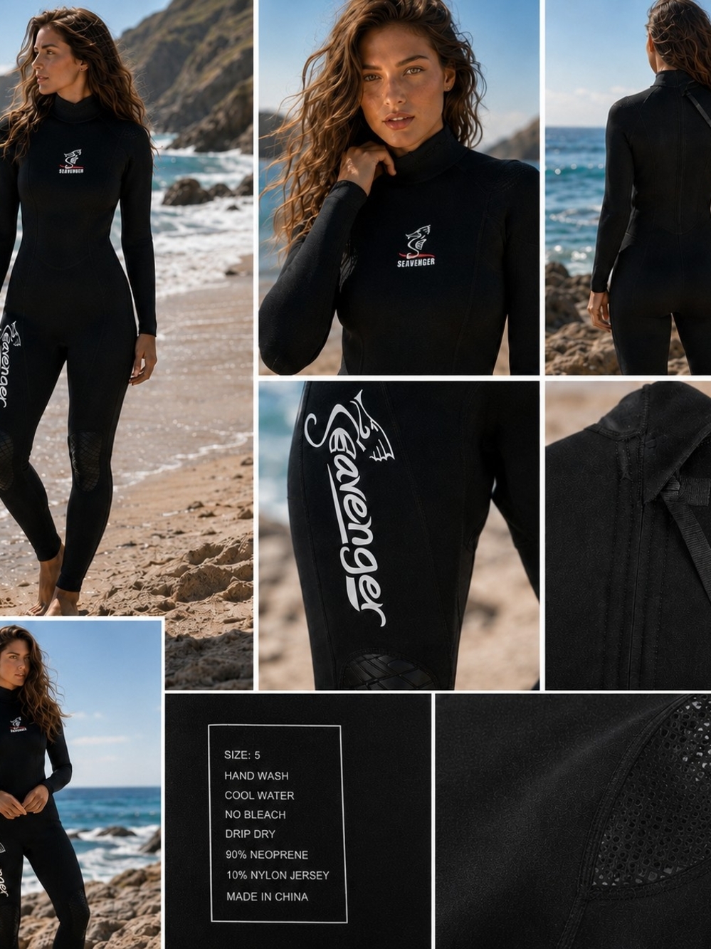 Seavenger Black Full Body Wetsuit - Long Sleeve - Picture 2 of 8